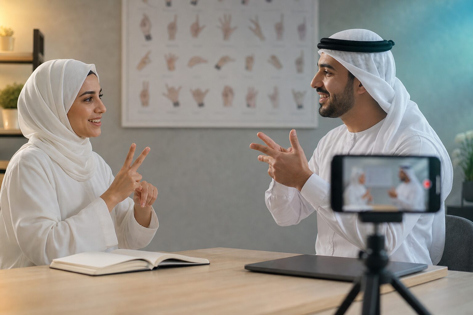 تواصل مستمر بلغة الإشارة — رؤية مثله